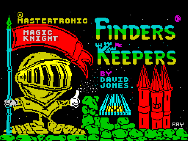 Finders Keepers title screen for ZX Spectrum